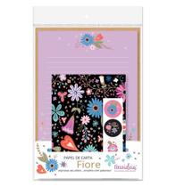 Papel de carta - Embalagem com 4 unidades - Fiore - Fina Idéia Papel de carta - Embalagem com 4 unidades - Fiore - Fina Idéia