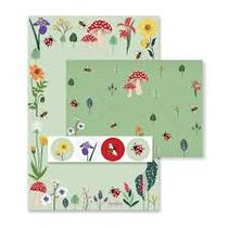Papel de carta - Embalagem com 4 unidades - Love Garden verde - Fina Idéia Papel de carta - Embalagem com 4 unidades - Love Garden verde - Fina Idéia