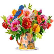 Papel de cartão pop-up Love Poppy Blooms com buquê removível