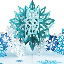 Papel de cartão pop-up Love Snowflakes 3D Winter Christmas 5x7 Papel de cartão pop-up Love Snowflakes 3D Winter Christmas 5x7
