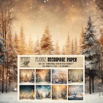 Papel de decoupage Flonz para véspera de Natal 24 folhas 16x16cm