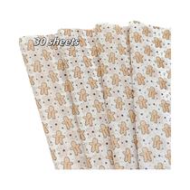 Papel De Embalagem De Presente De Natal Com Estampa De Biscoito De Gengibre 30-100 Peças Decoração