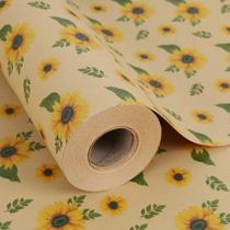 Papel de embrulho Aimyoo Kraft Floral 17cm x 18m Papel de embrulho Aimyoo Kraft Floral 17cm x 18m