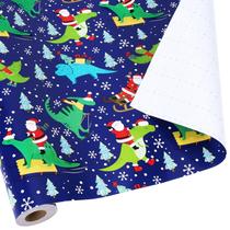 Papel de embrulho BIOBROWN Christmas 43cm x 10m Happy Dinosaur Papel de embrulho BIOBROWN Christmas 43cm x 10m Happy Dinosaur