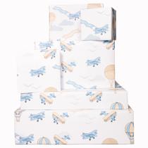 Papel de embrulho Central 23 Airplanes para meninos, 6 folhas Papel de embrulho Central 23 Airplanes para meninos, 6 folhas