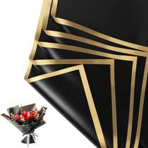 Papel de embrulho de flores NESCCI Waterproof 20 folhas (preto)