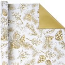 Papel de embrulho de Natal BIOBROWN 43x1005 cm Gold Holly Papel de embrulho de Natal BIOBROWN 43x1005 cm Gold Holly