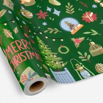 Papel de Embrulho de Natal Burymento, Ouro Verde, 43x10 m Papel de Embrulho de Natal Burymento, Ouro Verde, 43x10 m