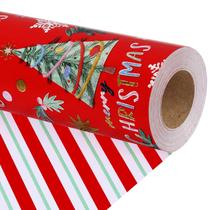Papel de Embrulho de Natal LaRibbons Reversível 17x10m