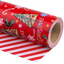 Papel de embrulho de Natal reversível Jumbo de 76 cm WRAPAHOLIC Papel de embrulho de Natal reversível Jumbo de 76 cm WRAPAHOLIC