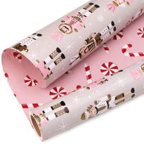 Papel de embrulho de Natal reversível Ribbli 43x10m Nutcracker Papel de embrulho de Natal reversível Ribbli 43x10m Nutcracker