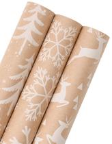 Papel de embrulho de Natal WRAPAHOLIC Kraft 3 rolos 43x305 cm Papel de embrulho de Natal WRAPAHOLIC Kraft 3 rolos 43x305 cm