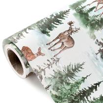 Papel de embrulho de Natal WRAPAHOLIC Kraft Watercolor Elk Papel de embrulho de Natal WRAPAHOLIC Kraft Watercolor Elk