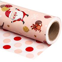 Papel de embrulho de Natal WRAPAHOLIC reversível 43cm x 10m Papel de embrulho de Natal WRAPAHOLIC reversível 43cm x 10m
