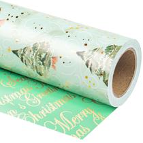 Papel de embrulho de Natal WRAPAHOLIC reversível 43cm x 10m Papel de embrulho de Natal WRAPAHOLIC reversível 43cm x 10m