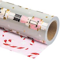 Papel de embrulho de Natal WRAPAHOLIC reversível 43cm x 10m Papel de embrulho de Natal WRAPAHOLIC reversível 43cm x 10m