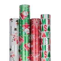 Papel de embrulho de presente JAM Paper Christmas Foil 100m² Snowman & Santa