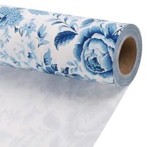 Papel de embrulho floral BIOBROWN Jumbo Roll 30cm x 10m Azul Branco Papel de embrulho floral BIOBROWN Jumbo Roll 30cm x 10m Azul Branco