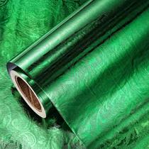 Papel de embrulho floral em relevo 3D LeZakaa 43x975cm verde