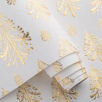 Papel de embrulho Flyhill Kraft 43x10m em ouro branco de Natal Papel de embrulho Flyhill Kraft 43x10m em ouro branco de Natal