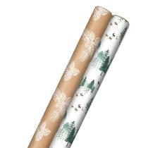 Papel de embrulho Hallmark Christmas Green Trees 150m² 2 rolos