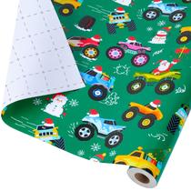 Papel de embrulho LaRibbons Monster Truck Christmas 13,6m² Papel de embrulho LaRibbons Monster Truck Christmas 13,6m²