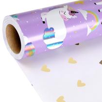Papel de embrulho LaRibbons Reversível Unicórnio 17x10cm Roxo Papel de embrulho LaRibbons Reversível Unicórnio 17x10cm Roxo