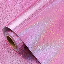 Papel de embrulho LeZakaa Pink Holographic Star 17cm x 10m