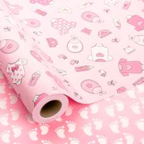 Papel de embrulho MAYPLUSS Baby Pink Girl 17 polegadas x 10 m Papel de embrulho MAYPLUSS Baby Pink Girl 17 polegadas x 10 m