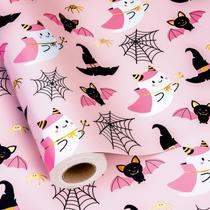 Papel de embrulho MAYPLUSS Pink Halloween Cute Ghosts 5m Papel de embrulho MAYPLUSS Pink Halloween Cute Ghosts 5m