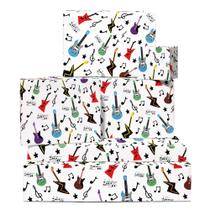 Papel de embrulho para presente CENTRAL 23 Music Guitar Birthday 6 folhas Papel de embrulho para presente CENTRAL 23 Music Guitar Birthday 6 folhas