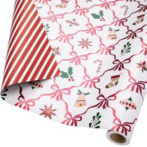 Papel de embrulho para presente, LaRibbons, reversível, 43x1006 cm, Natal Papel de embrulho para presente, LaRibbons, reversível, 43x1006 cm, Natal