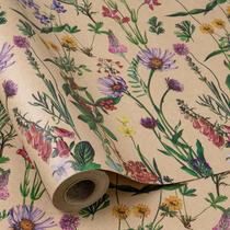 Papel de embrulho para presente RUSPEPA Wildflower Floral Kraft 82 pés quadrados Papel de embrulho para presente RUSPEPA Wildflower Floral Kraft 82 pés quadrados