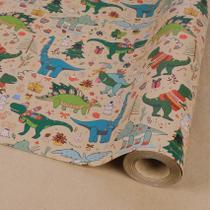 Papel de embrulho RayofSun Xmas Dinosaur Kraft 43x975 cm