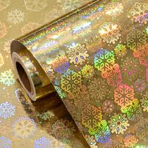Papel de embrulho Retrify Gold Snowflake 43x10 m holográfico Papel de embrulho Retrify Gold Snowflake 43x10 m holográfico