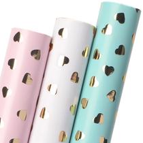 Papel de embrulho Ribbli Birthday Heart Foil 17x304cm 3 rolos