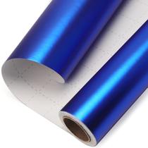 Papel de embrulho Ribbli Blue Metallic Matte Blue 76cm x 10m Papel de embrulho Ribbli Blue Metallic Matte Blue 76cm x 10m