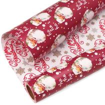 Papel de embrulho Ribbli Christmas Reversível Vintage Santa