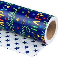 Papel de embrulho WRAPAHOLIC Jumbo Reversível Birthday 10m Papel de embrulho WRAPAHOLIC Jumbo Reversível Birthday 10m