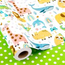 Papel de embrulho Yarcony Baby Neutral Safari Animals 5m