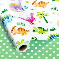 Papel de embrulho Yarcony Dinosaur Boy Birthday 17x10cm Papel de embrulho Yarcony Dinosaur Boy Birthday 17x10cm