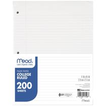 Papel de folha solta Mead College Ruled 8,5x11 200 folhas