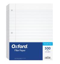 Papel de folha solta Oxford 500 folhas College Rule, 3 furos, perfurado