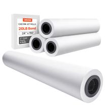 Papel de grande formato VEVOR 24x150ft Plotter Papel 20lb 4 rolos