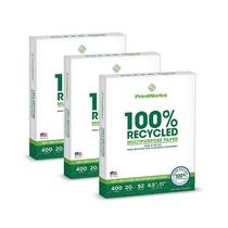 Papel de impressora PrintWorks 100% reciclado 20 libras 8,5x11 1200 folhas