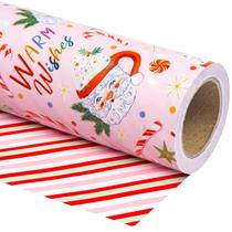 Papel de Natal reversível WRAPAHOLIC de 76 cm x 10 m Papel de Natal reversível WRAPAHOLIC de 76 cm x 10 m