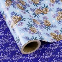 Papel de Natal reversível WRAPAHOLIC para embrulho de presente, 43 x 10 m, mini rolo Papel de Natal reversível WRAPAHOLIC para embrulho de presente, 43 x 10 m, mini rolo