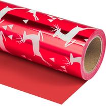 Papel de Natal vermelho reversível WRAPAHOLIC de 76 cm x 30 m Papel de Natal vermelho reversível WRAPAHOLIC de 76 cm x 30 m