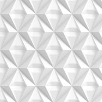 Papel de Parede 10 Metros 3D Triangulos para Quartos e Sala em Tons de Branco e Cinza
