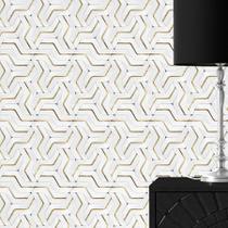 Papel De Parede 3D Adesivo Geométrico em Tons de Gold Lavável